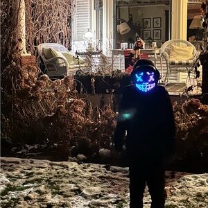 LED Light-Up Mask with Blue and Purple Glow